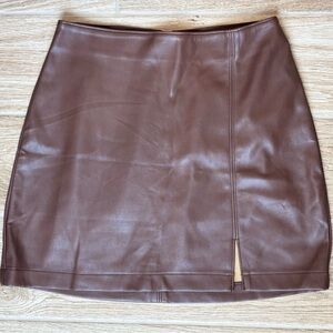 Hollister Brown Pencil Mini Skirt with Slit Size S
